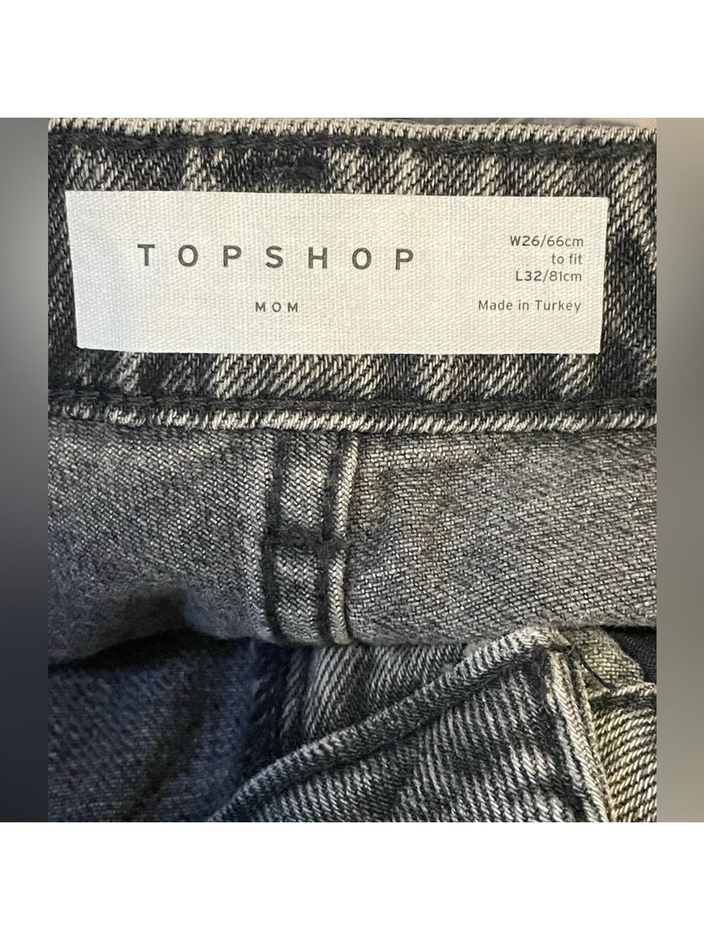 NWT TOPSHOP Distressed Washed Black Mom Tapered Jeans size 4 / 26 - Picture 10 of 12